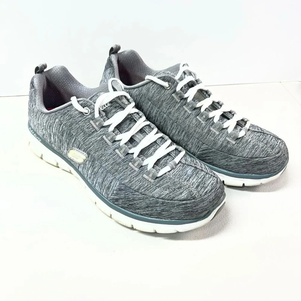 Skechers Elite Flex Gray Walking Athletic Sneakers Women's Size 8.5